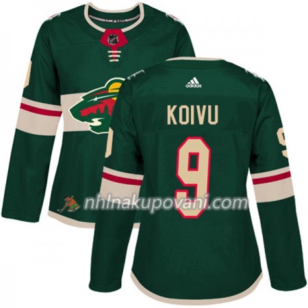Minnesota Wild Dresy Mikko Koivu 9 Adidas 2017-2018 Zelená Authentic - Dámské